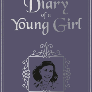 Cover of The Diary of a Young Girl by Anne Frank, featuring a portrait of Anne and the diary that became her legacy.