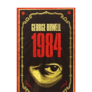 A bleak, dystopian cityscape under surveillance with giant posters of Big Brother watching over the citizens, symbolizing control and oppression from George Orwell's Nineteen Eighty-Four.